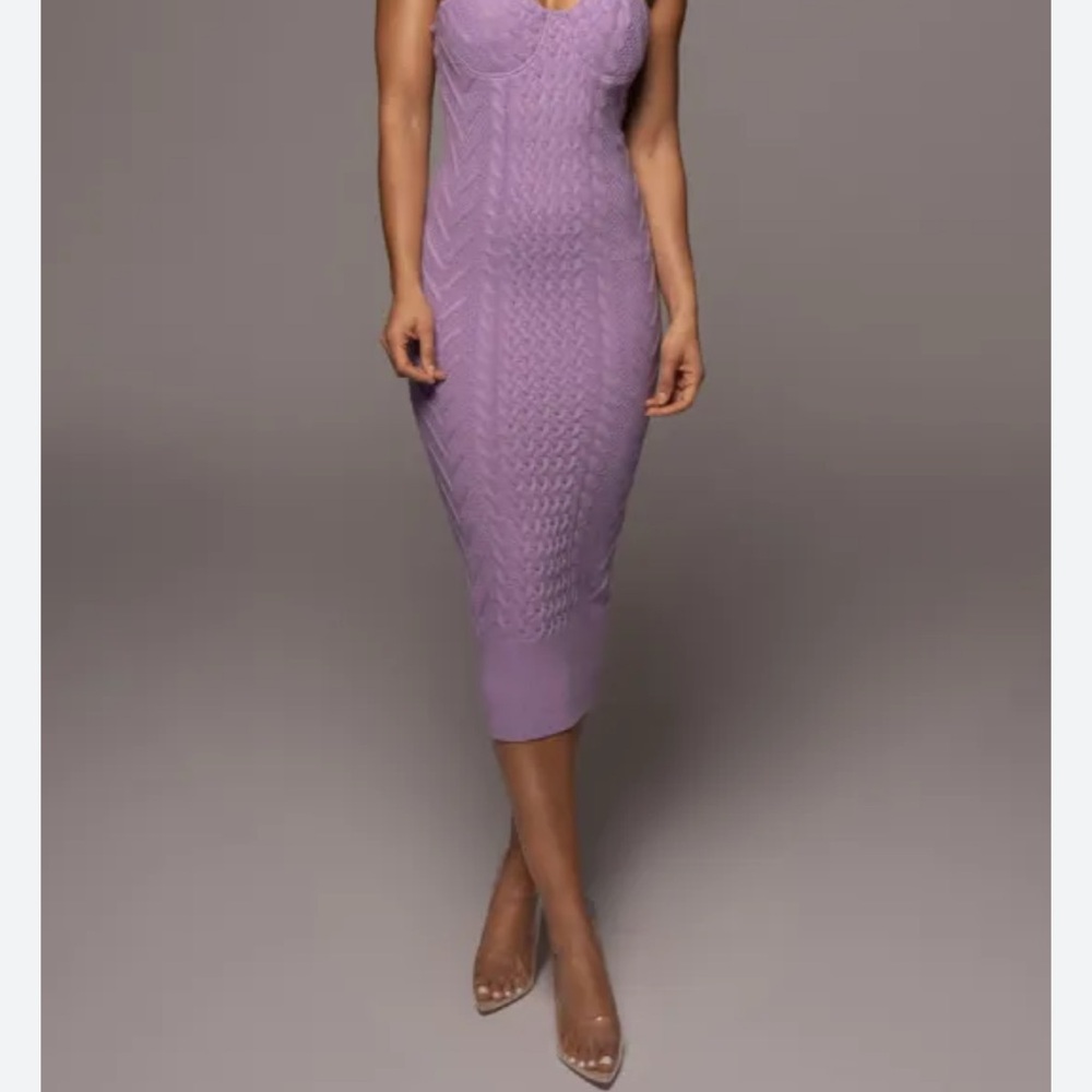 JLUXLABEL Lavender Knit Midi Dress